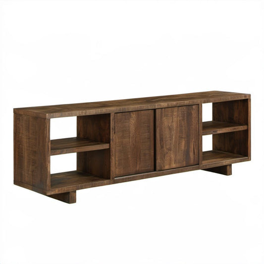 Brązowa szafka RTV z litego drewna mango 140 x 30 x 45 cm