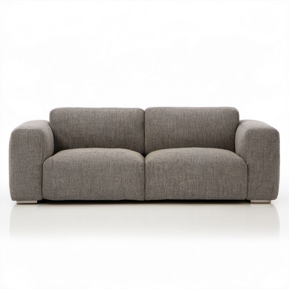 Sofa dwuosobowa szarobrązowa z tapicerką poliestrową 180 × 90 × 78 cm