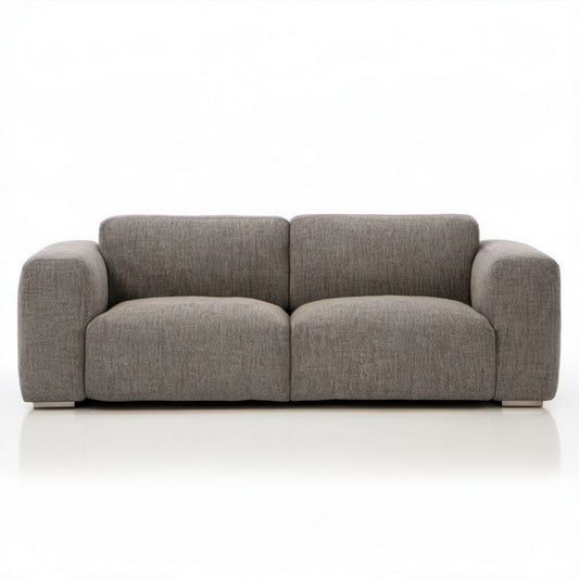 Sofa dwuosobowa szarobrązowa z tapicerką poliestrową 180 × 90 × 78 cm